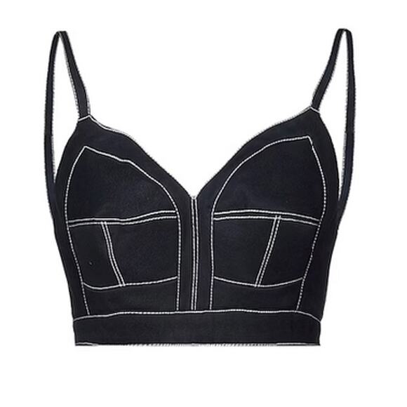McQueen Denim Bralette Crop Top - Picture 1 of 7
